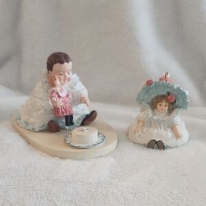 Charming Figurine Set with Blue and White Accents
